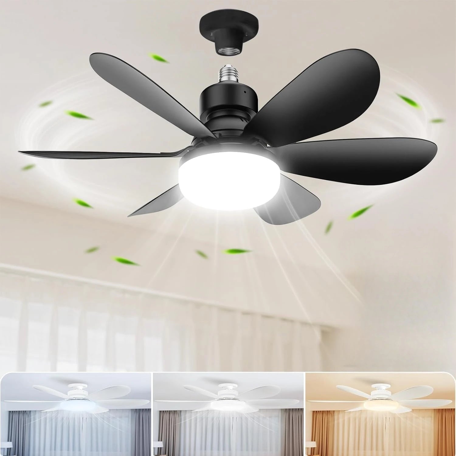 30W Ceiling Fan Light E27 with Remote LED