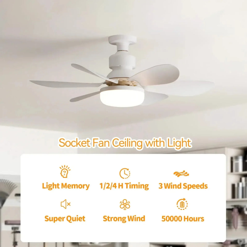 30W Ceiling Fan Light E27 with Remote LED