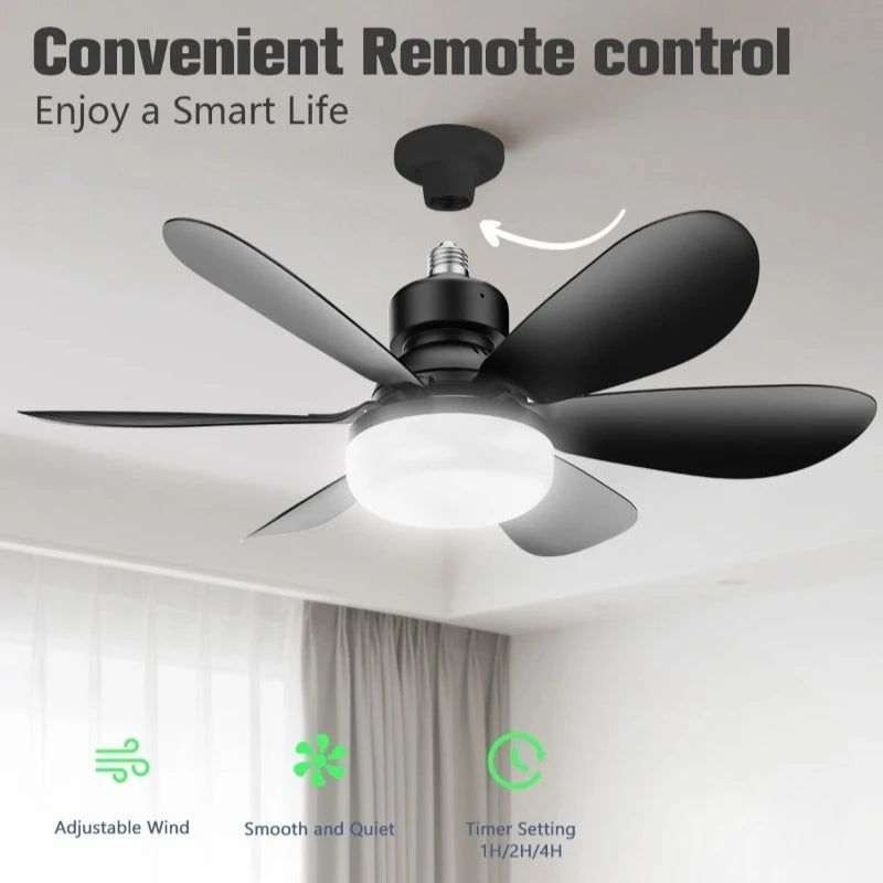 30W Ceiling Fan Light E27 with Remote LED