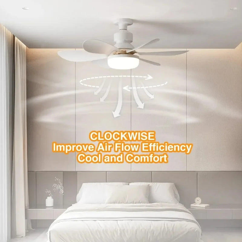 30W Ceiling Fan Light E27 with Remote LED
