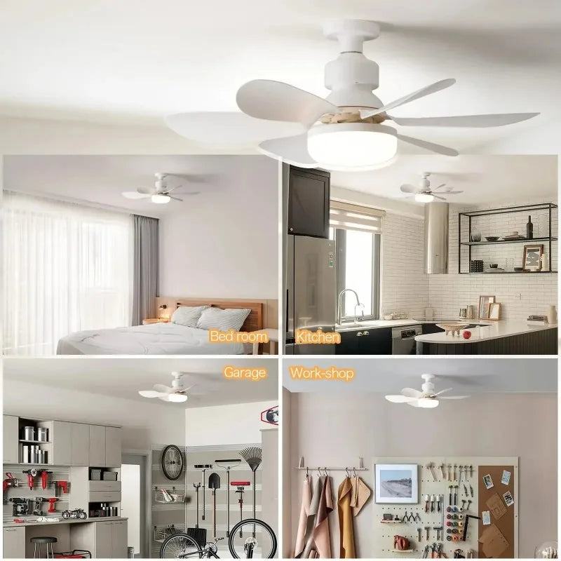 30W Ceiling Fan Light E27 with Remote LED